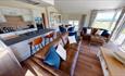 View of lounge and kitchen area inside Seaham Hall Bungalow Suites.