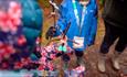 Children in Hamsterley Forest searching for stick characters on The Stickman Man Trail. Credit Forestry England Crown Copyright