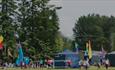 Crowds of people attending IncludFEST