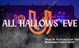 All Hallows' Eve, Ushaw illuminated with pumpkins at night.