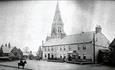 Black and white photo of St. Mary's Church exterior.