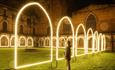 Inner Cloister, Adam Frelin. Lumiere 2023, produced by Artichoke. Durham Cathedral