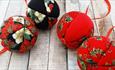 Fabric Christmas baubles