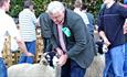 Man with a sheep at Bowes show