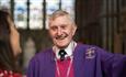 smiling tour guide at Durham Cathedral