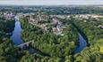 Aerial view of Durham City and surrounding countryside