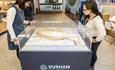 Image shows two people looking at a model of the World Heritage Site at Palace Green Library.