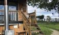 Glamping lodge with wood fired hot tub