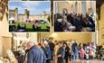 A selection of images showing people browsing stalls at Brancepeth Castle Summer Craft Fair
