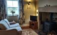 Owl Cottage Middleton in Teesdale Cosy Lounge with wood burner