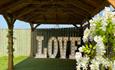 Outside wedding setting at Thomas Wright House