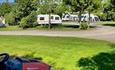 Caravans and a lawn mower