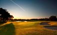 Golf course at sunset at Ramside Hall Hotel