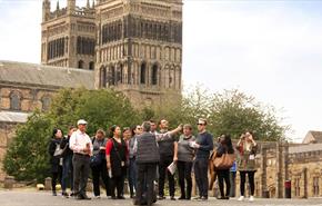 Group outside Durham Cathedral