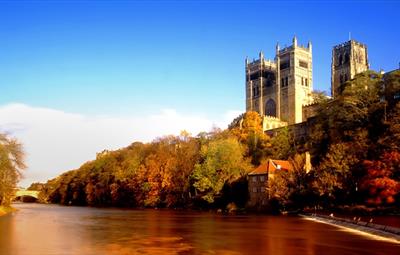 Durham Cathedral riverside in Autumn