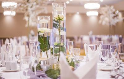 Image of a room at Redworth Hall Hotel beautifully dressed for a wedding.