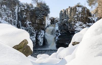 High Force Waterfall in the snow