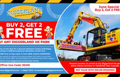 Buy 2, Get 2 Free at Any UK Diggerland Park