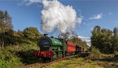 An historic steam train on Tanfield Railway in County Durham.