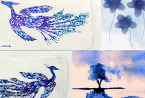 Blue and White artworks by Suzanne Williams