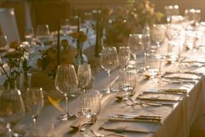 Table set for a wedding at Wynyard Hall