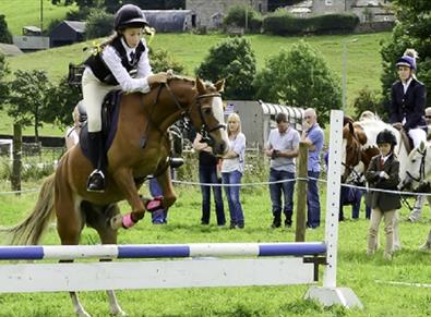 Crowds enjoy show jumping at Weardale Show.