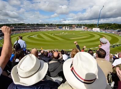 Spectators at cricket match