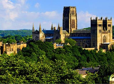 Durham World Heritage site, Durham Cathedral, Durham Castle and surrounding woodland.