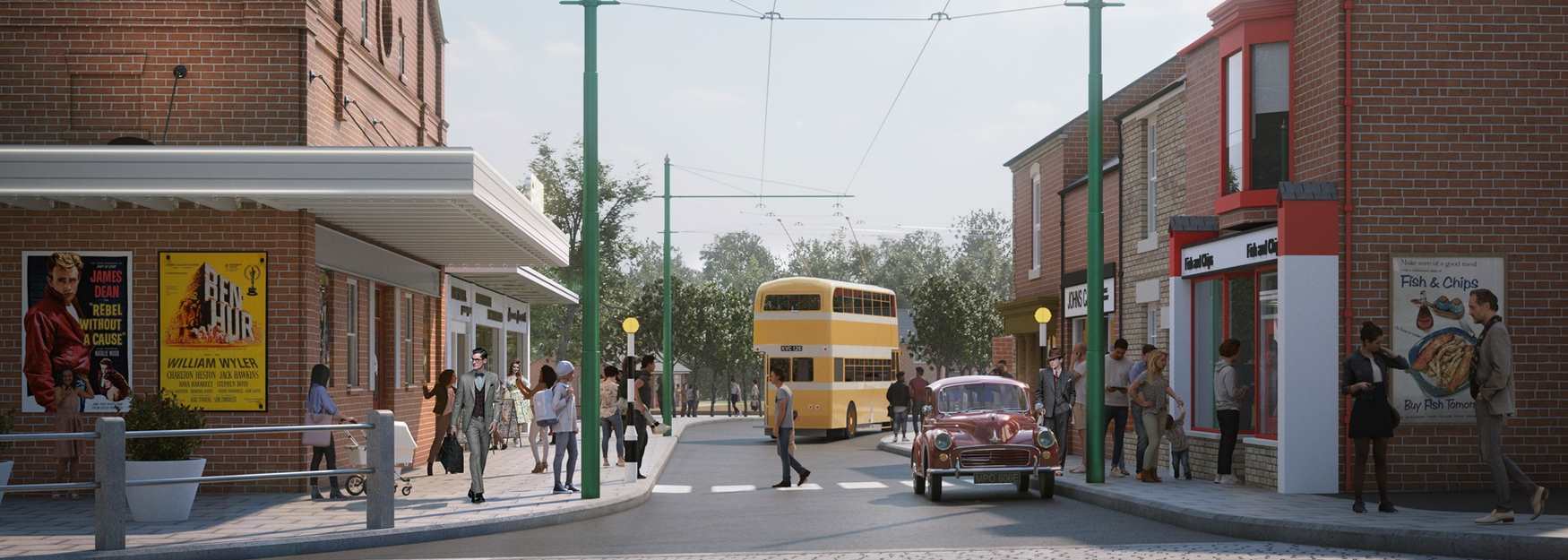 An illustration of Beamish 1950's Town