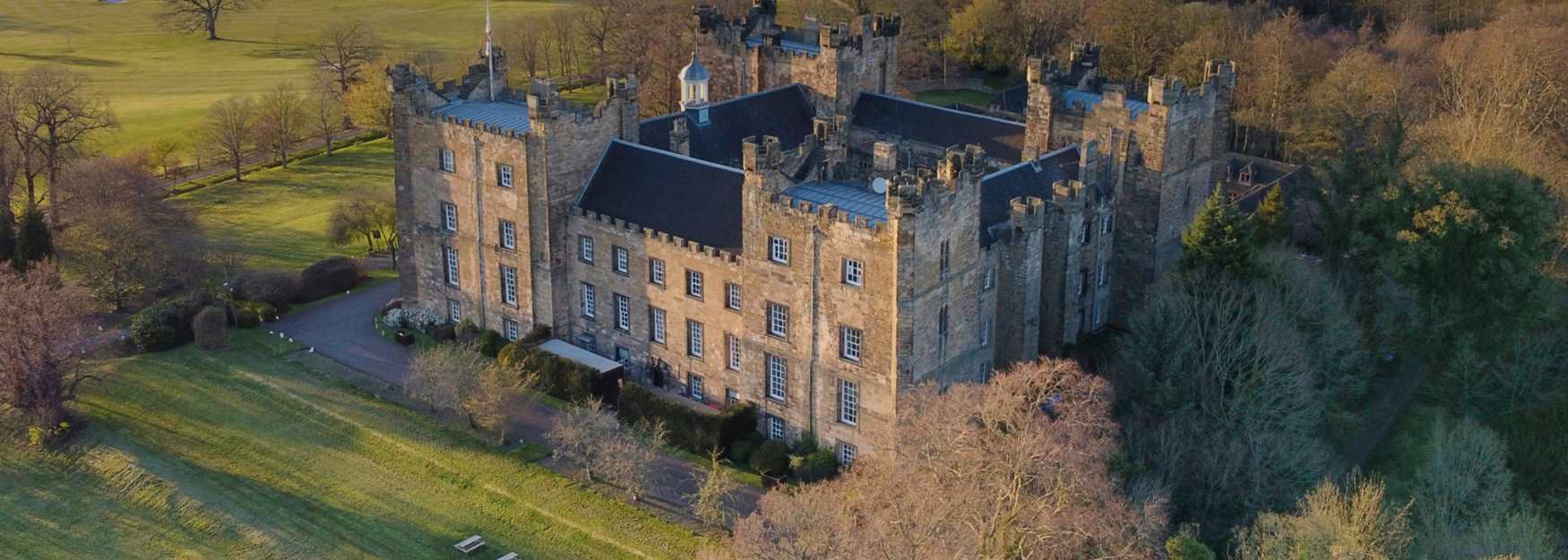Drone image of Lumley Castle