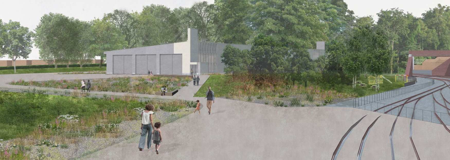 An illustration of what the new hall at Locomotion will look like