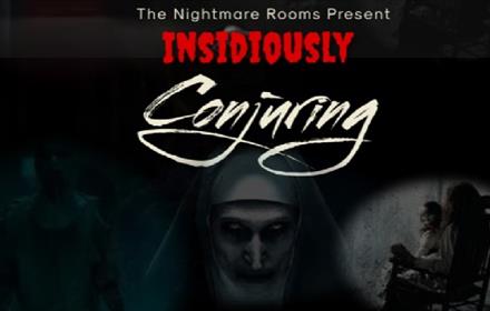 Ghostly images from the movies 'Insidious' and 'The Conjuring'.