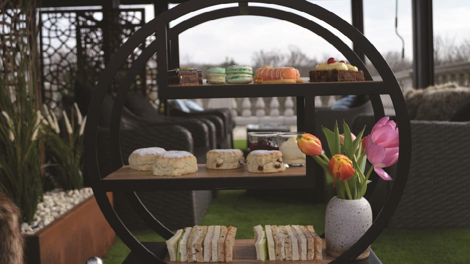 Tea on the Terrace at Seaham Hall. Image of an attractive selection of tea and scones.