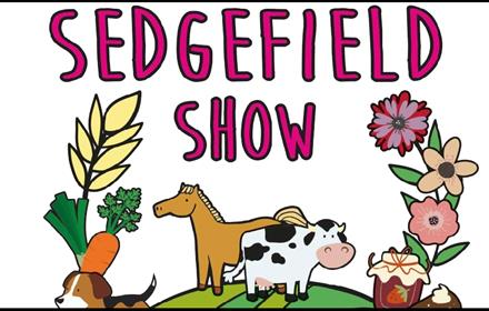 Image for Sedgefield Show showing cartoon animals, flowers, vegetables and jams.