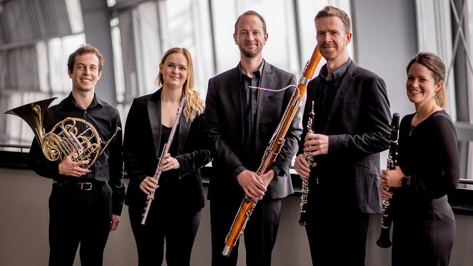photo of members of Royal Northern Sinfonia 5 members with their instruments