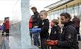 children been shown how to crave ice at the Fire and Ice Festival in Durham City.