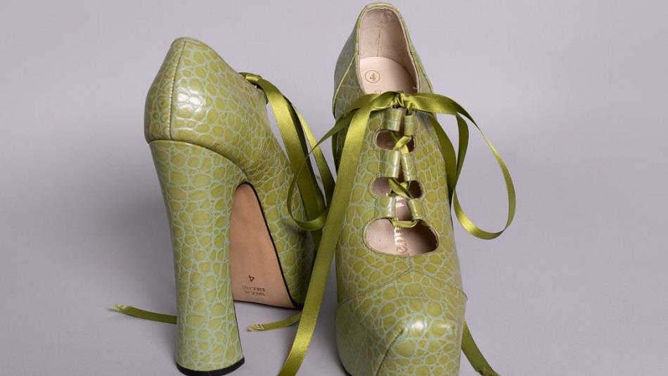 Green coloured Vivienne Westwood shoes.