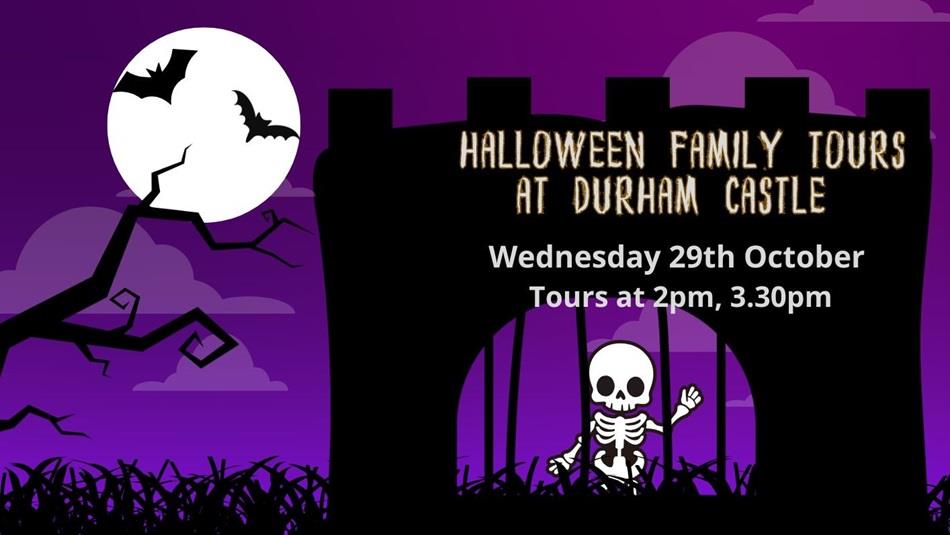 Halloween spooky image with a skeleton, bats, castle turrets on a purple background Halloween spooky image with a skeleton, bats, castle turrets on a purple background