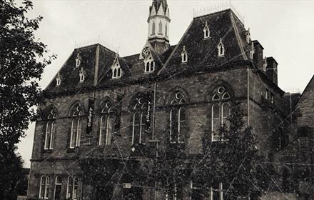 Black and white photograph of Bishop Auckland Town Hall