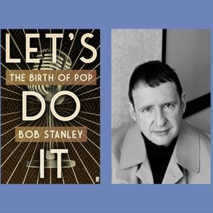 Image of Bob Stanley with the cover of his new book Let's do it, the birth of pop.