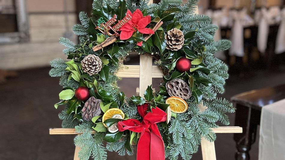 Image of a handmade Christmas Wreath.