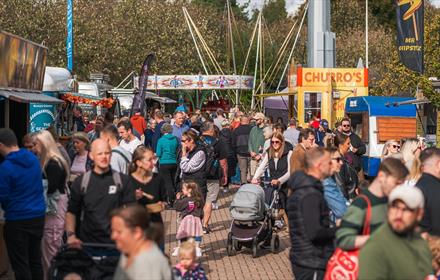 Crowds enjoy stalls at the popular food and drink festival 'Chester le Eats'.