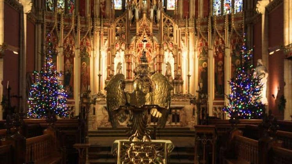Ushaw Chapel decorated  with two Christmas Trees Ushaw Chapel decorated  with two Christmas Trees