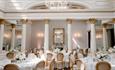 Indoor wedding reception at Lartington Hall