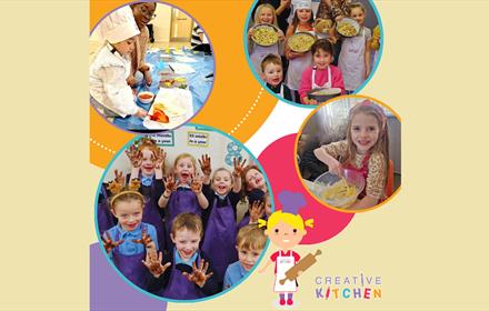 Children taking part in creative kitchen
