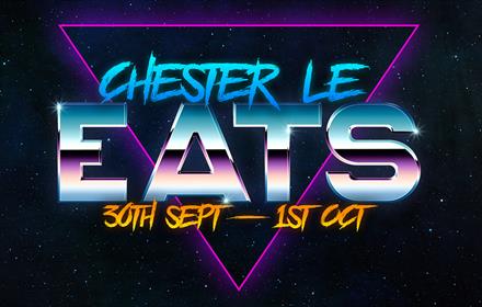 Text reads, 'Chester le Eats 30th Sept - 1st Oct'. 
Food Festival Durham