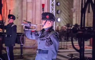 Bugle player at Festival of Remembrance.