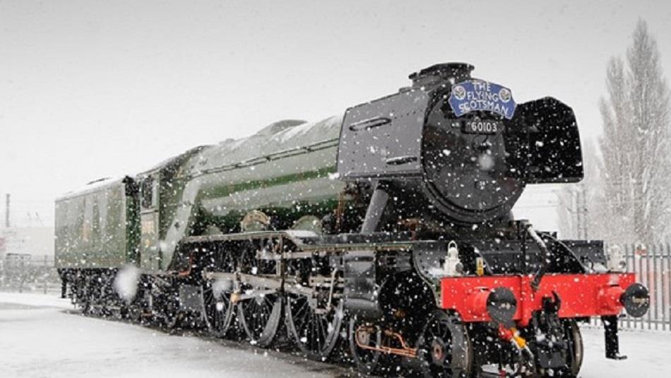 The Flying Scotsman in the snow