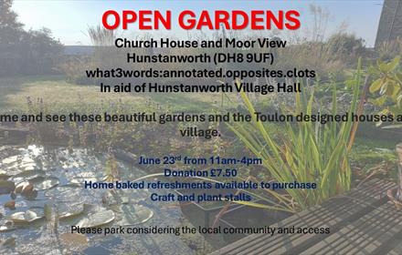 Open Gardens poster showing details of event