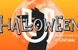 Halloween logo with werewolf